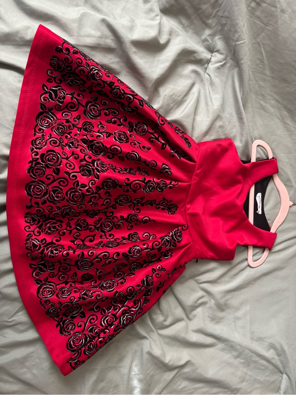Beautees Red and Black Sleeveless Dress